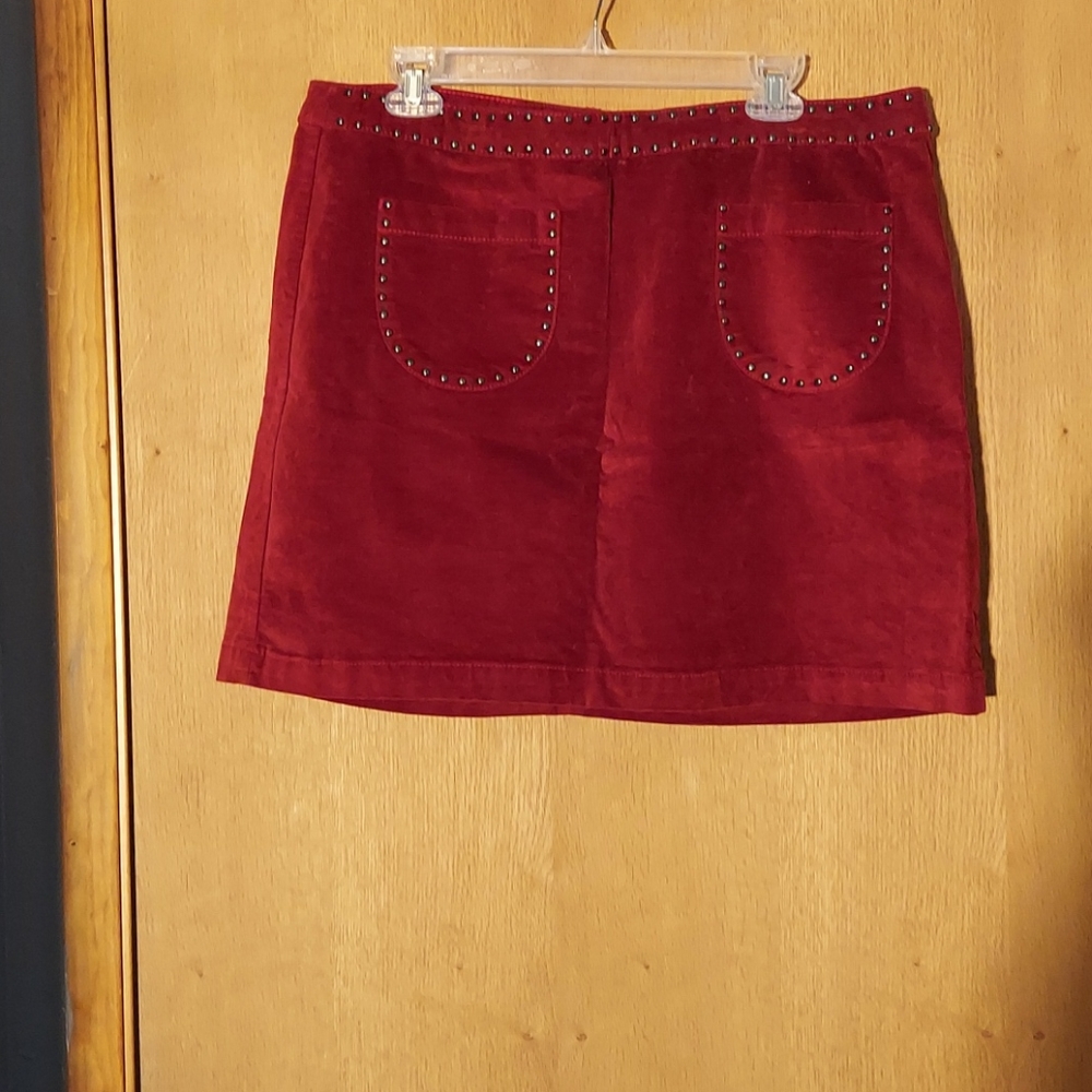 Mossimo rust velour skirt with stud embellishment